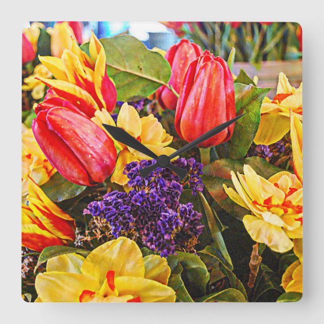 Tulipfest Tulip Clock Spring Flowers (Front)