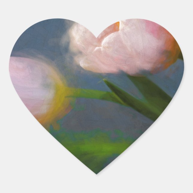Tulips 3 heart sticker (Front)