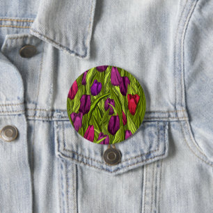 Tulips 3 Inch Round Button