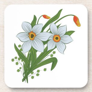 Tulips and Daffodils Flowers Coaster