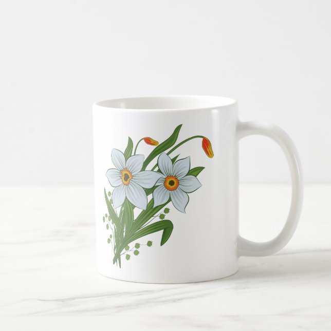 Tulips and Daffodils Flowers Coffee Mug (Right)