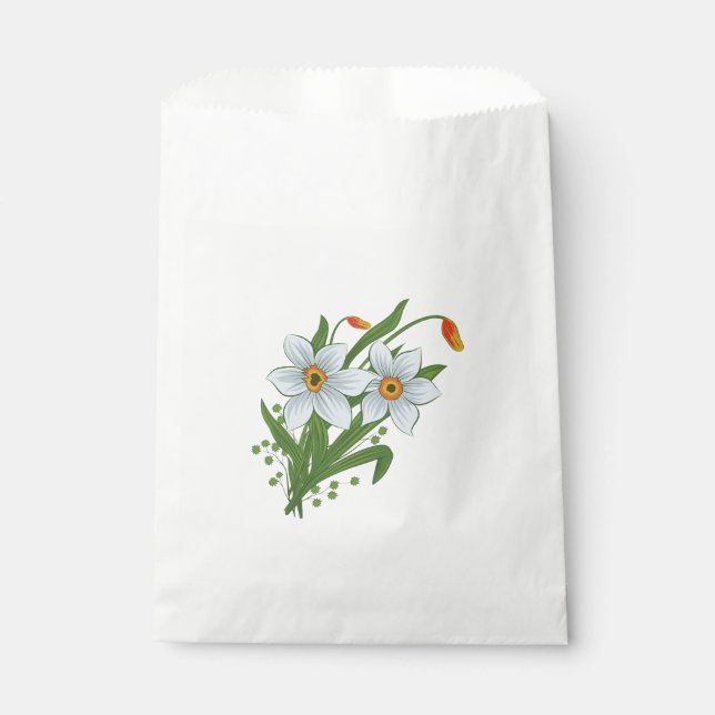 Tulips and Daffodils Flowers Favour Bag (Front)