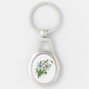 Tulips and Daffodils Flowers Keychain