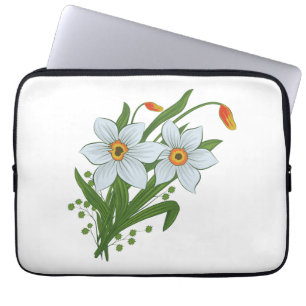 Tulips and Daffodils Flowers Laptop Sleeve