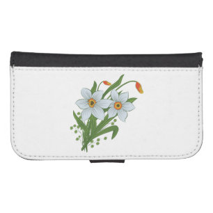 Tulips and Daffodils Flowers Samsung S4 Wallet Case