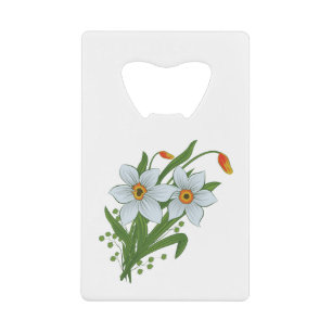 Tulips and Daffodils Flowers Wallet Bottle Opener