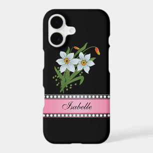 Tulips and Daffodils Pink Personalized Name