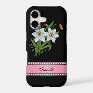 Tulips and Daffodils Pink Personalized Name