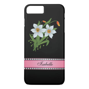 Tulips and Daffodils Pink Personalized Name Case-Mate iPhone Case
