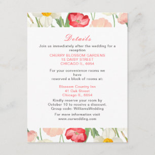 Tulips and Daffodils Spring Wedding Enclosure Card