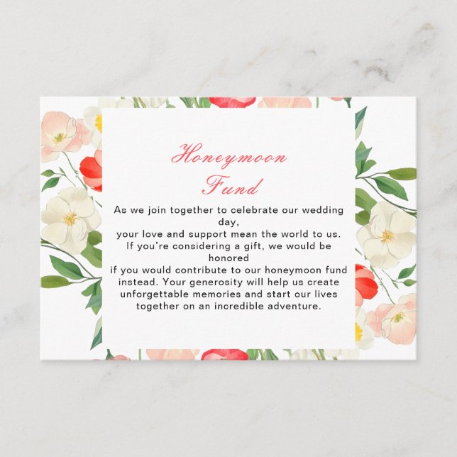 Tulips and Daffodils Spring Wedding Enclosure Card (Front)