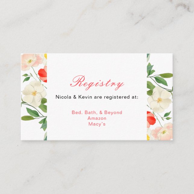 Tulips and Daffodils Spring Wedding Enclosure Card (Front)