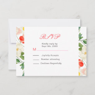 Tulips and Daffodils Spring Wedding RSVP Card