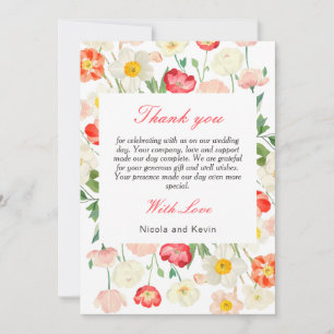 Tulips and Daffodils Spring Wedding Thank You Card