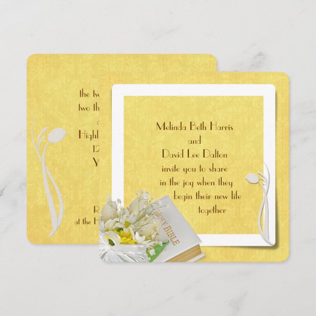 Tulips and Daisies Invitation (Front/Back)