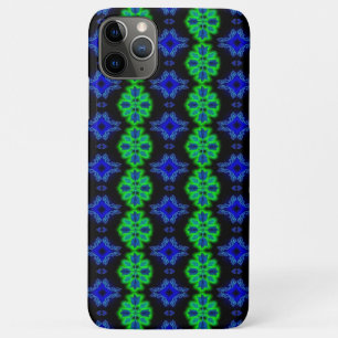 Tulips Artdeco in Retro style green blue black iPhone 11 Pro Max Case