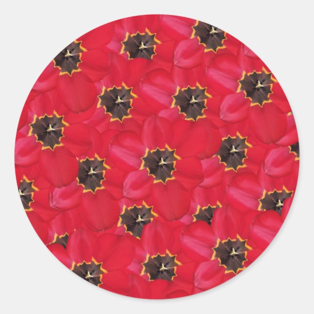 Tulips background classic round sticker (Front)