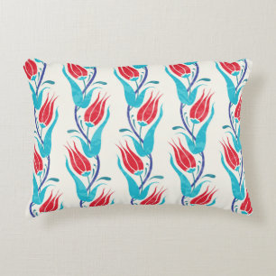 Tulips background. Traditional turkish motif. seam Accent Pillow