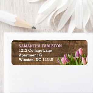 Tulips & Barnwood Address Labels
