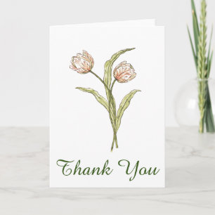 Tulips Botanical Floral Thank You Card