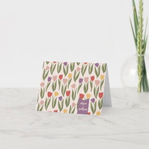 Tulips Bridal Shower Personalized  Thank You Card