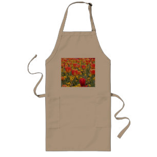 Tulips, Bright and colourful yellow and red Long Apron