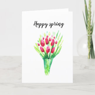 Tulips bright customised card. holiday card