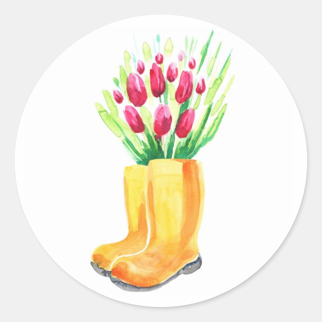 Tulips bright customised sticker Floral colourful (Front)