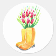 Tulips bright customised sticker Floral colourful
