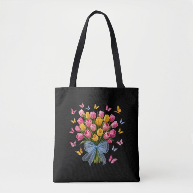 Tulips & Butterflies Tote Bag (Front)