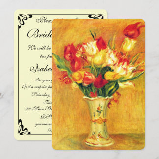 Tulips by Pierre Renoir, Vintage Bridal Shower Invitation