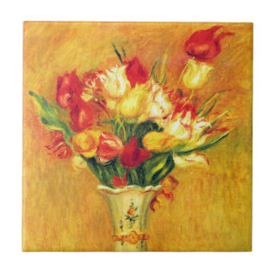 Tulips by Pierre Renoir, Vintage Impressionism Art Tile