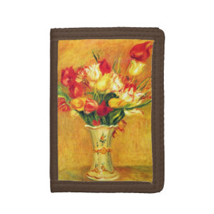 Tulips by Pierre Renoir, Vintage Impressionism Art Trifold Wallet
