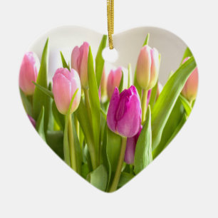 tulips ceramic ornament