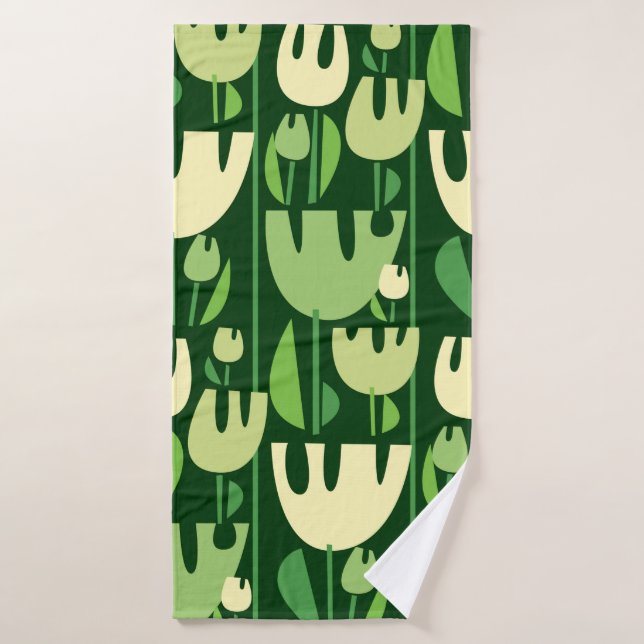 Tulips colour seamless pattern bath towel (Bath Towel)