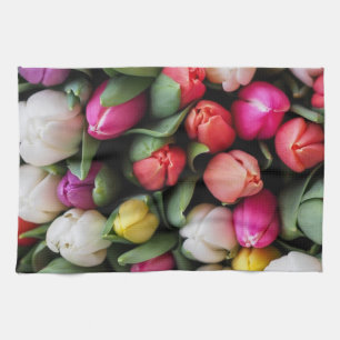 Tulips Colourful Flowers Easter Spring Kitchen Towel
