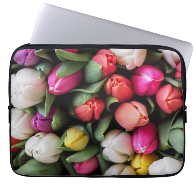 Tulips Colourful Flowers Easter Spring Laptop Sleeve (Front)