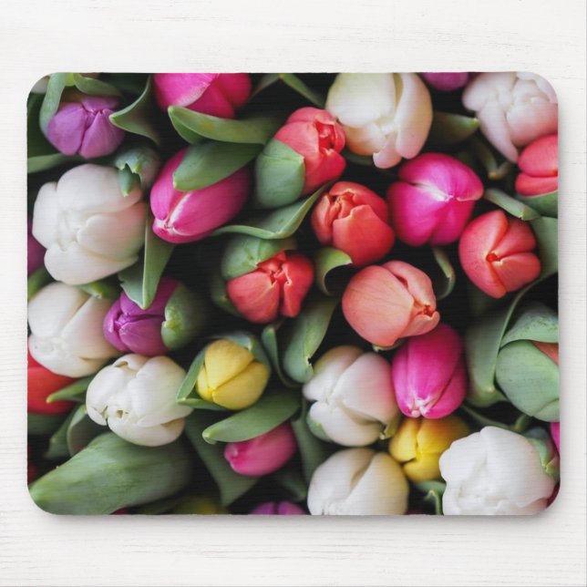 Tulips Colourful Flowers Easter Spring Mouse Pad (Front)