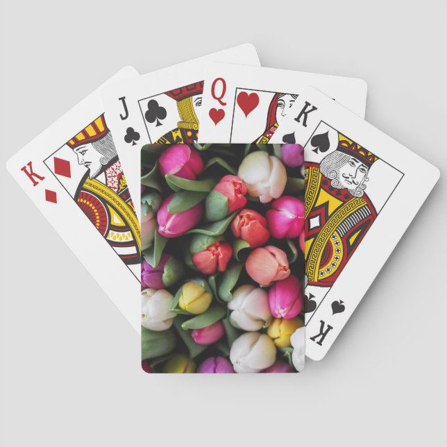 Tulips Colourful Flowers Easter Spring Playing Cards (Back)
