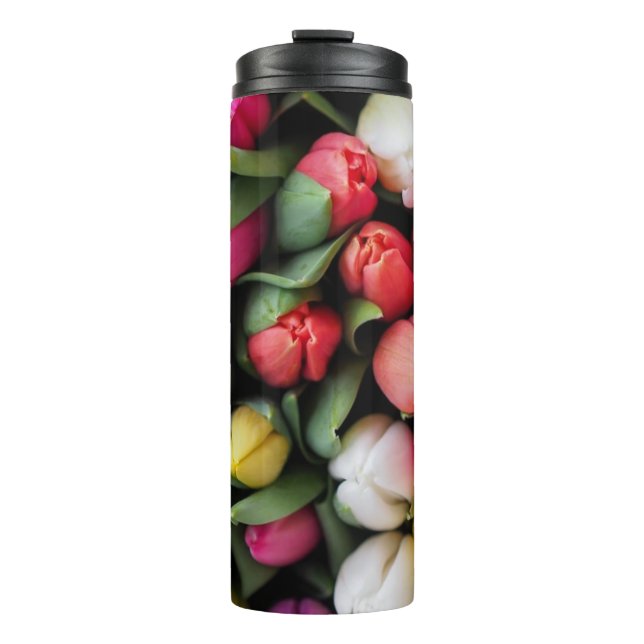 Tulips Colourful Flowers Easter Spring Thermal Tumbler (Front)