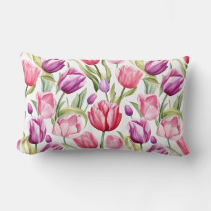 Tulips Cotton Throw Pillow