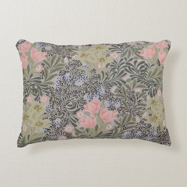 Tulips, Daisies and Honeysuckle Decorative Pillow (Front)