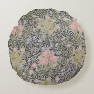 Tulips, Daisies and Honeysuckle Round Pillow