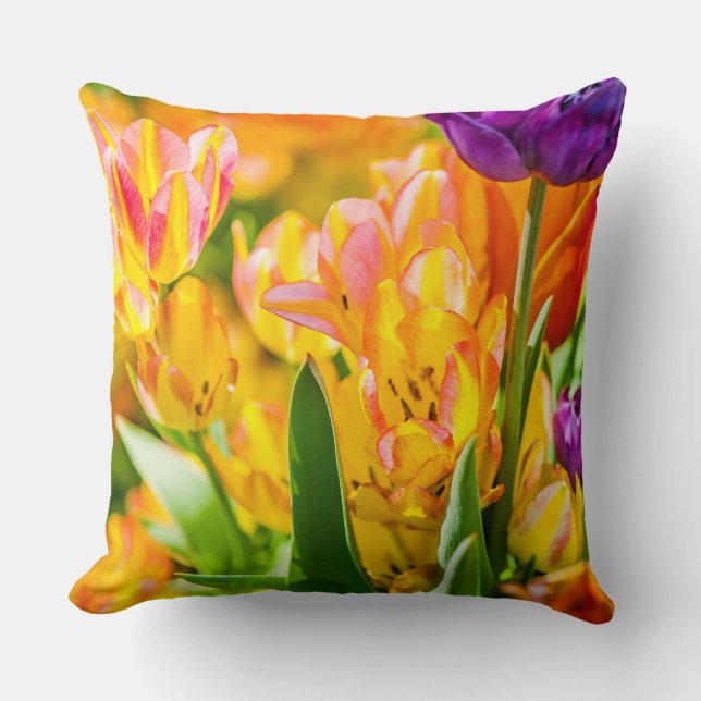 Tulips Enchanting 01 Throw Pillow (Front)