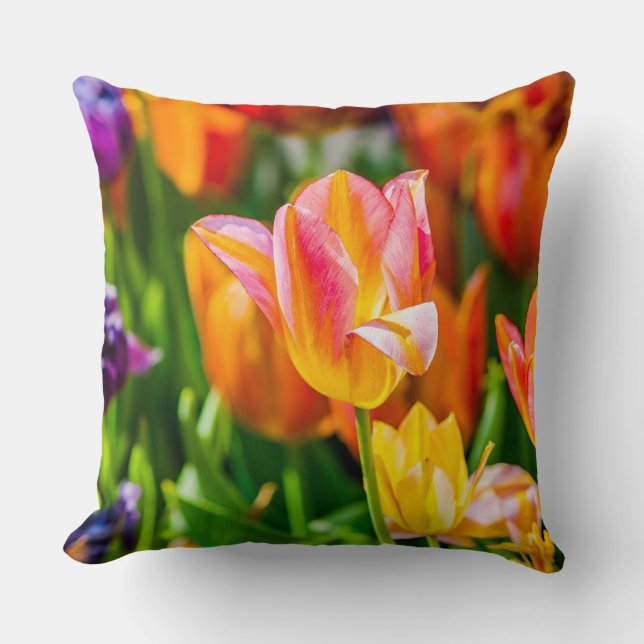 Tulips Enchanting 17 Throw Pillow (Front)