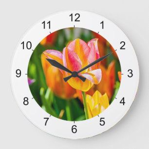 Tulips Enchanting Beautiful Large Clock