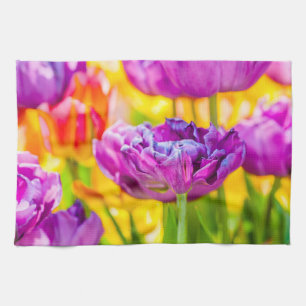 Tulips Enchanting Dark Pink Kitchen Towel