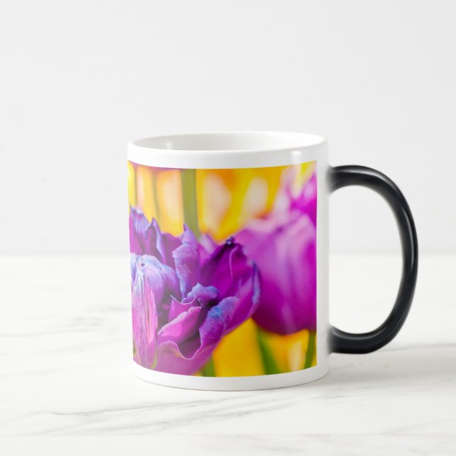 Tulips Enchanting Dark Pink Magic Mug (Right)