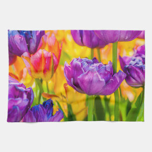 Tulips Enchanting Deep Pink Kitchen Towel