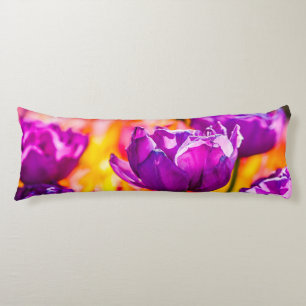 Tulips Enchanting Purple Body Pillow
